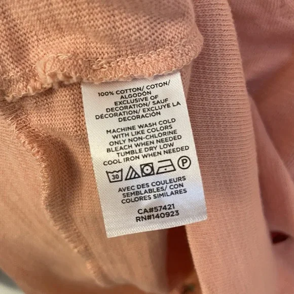 LOFT Petits Peach Sweater XXSP Strawberry Heart Embroidered Cottagecore Preppy - Picture 9 of 16